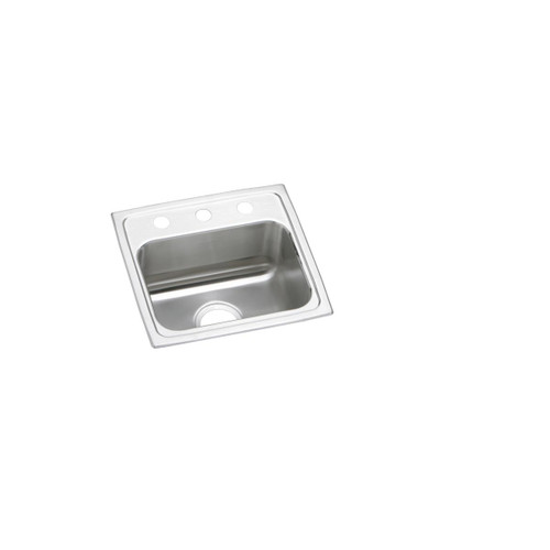 Elkay Lustertone Classic Stainless Steel 17" x 16" x 4-1/2", 3-Hole Single Bowl Drop-in ADA Sink