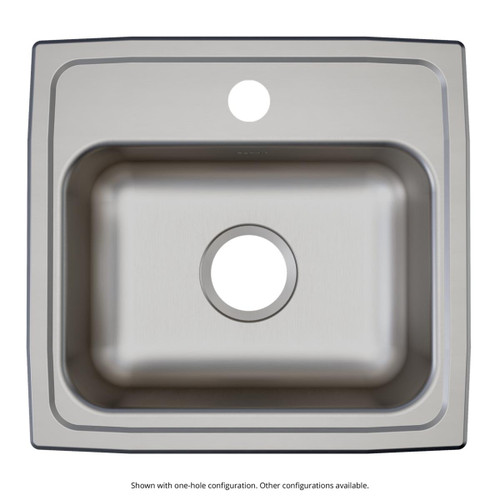 Elkay Lustertone Classic Stainless Steel 17" x 16" x 6", 0-Hole Single Bowl Drop-in ADA Sink