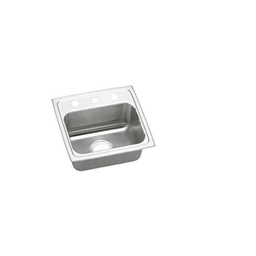 Elkay Lustertone Classic Stainless Steel 17" x 16" x 6", 0-Hole Single Bowl Drop-in ADA Sink with Quick-clip