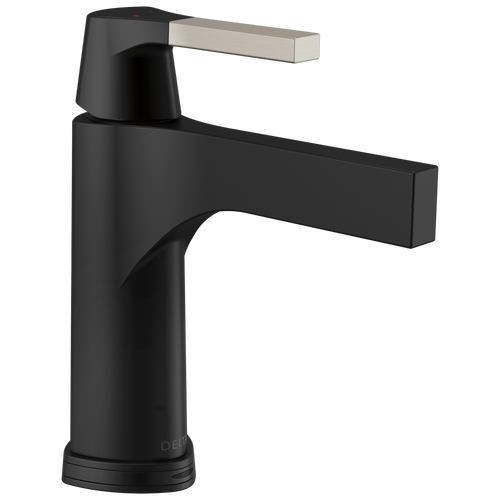 Delta Zura 574T-SM-DST Single Handle Bathroom Faucet in Stainless / Matte Black Finish