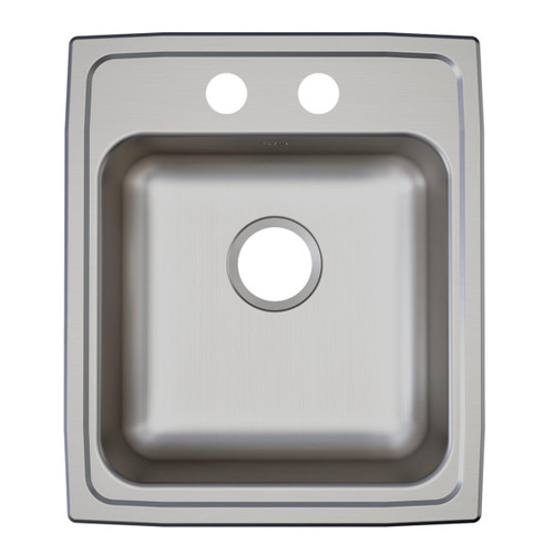 Elkay Lustertone Classic Stainless Steel 17" x 20" x 6" 2-Hole Single Bowl Drop-in ADA Sink