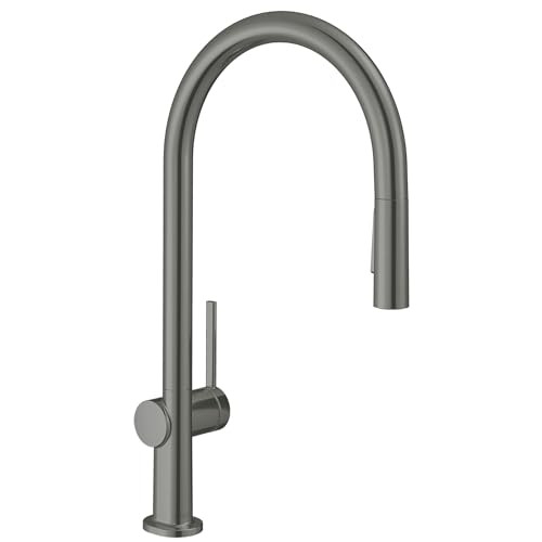 Hansgrohe 72800341 Talis N High Arc Kitchen Faucet, O-Style, 2-Spray Pull-Down, 1.75 GPM in Brushed Black Chrome