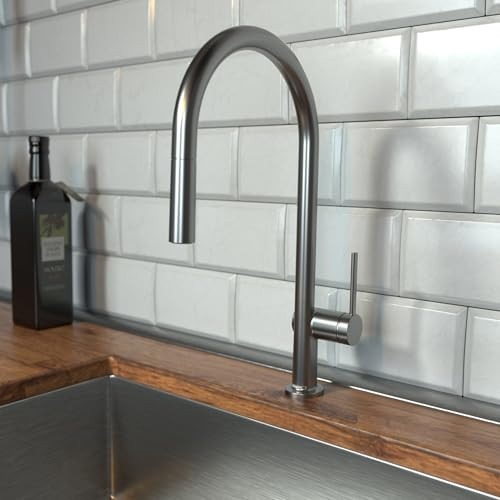 Hansgrohe 72800341 Talis N High Arc Kitchen Faucet, O-Style, 2-Spray Pull-Down, 1.75 GPM in Brushed Black Chrome