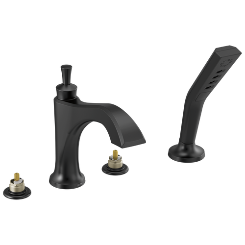 Delta Dorval T4756-BLLHP Roman Tub with Hand Shower Trim - Less Handles in Matte Black Finish