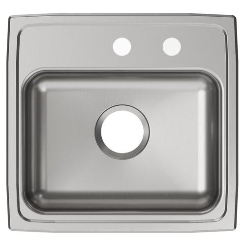 Elkay Lustertone Classic Stainless Steel 19" x 18" x 5-1/2", MR2-Hole Single Bowl Drop-in ADA Sink