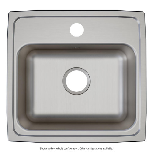 Elkay Lustertone Classic Stainless Steel 19" x 18" x 6", 0-Hole Single Bowl Drop-in ADA Sink with Quick-clip