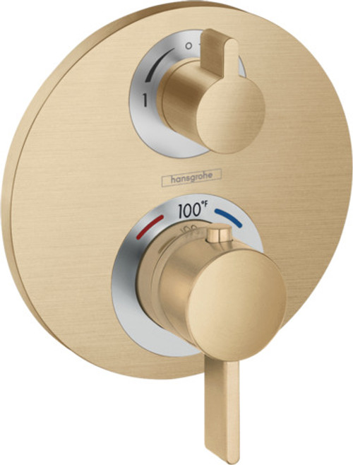 Hansgrohe 15758141 Ecostat S Thermostatic Trim with Volume Control and Diverter in Brushed Bronze