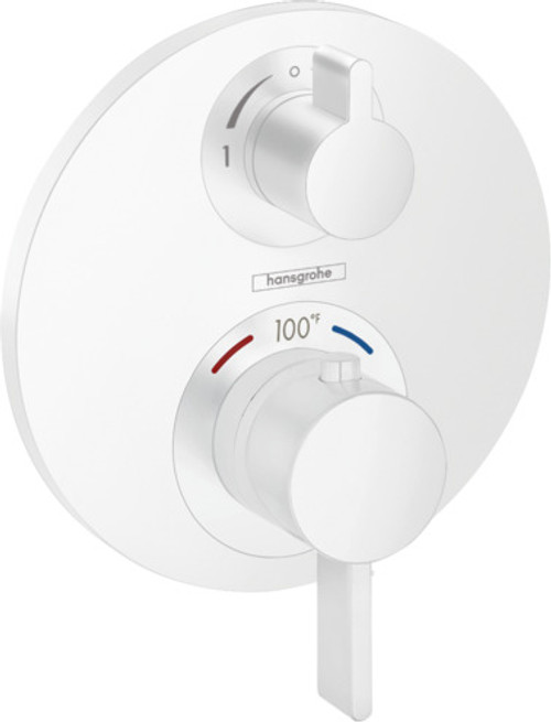 Hansgrohe 15758701 Ecostat S Thermostatic Trim with Volume Control and Diverter in Matte White