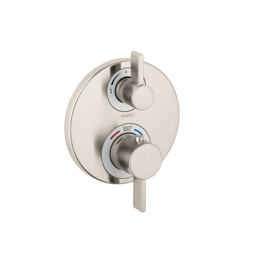 Hansgrohe 15758821 Ecostat S Thermostatic Trim with Volume Control and Diverter in Brushed Nickel
