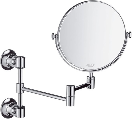 AXOR 42090820 Montreux Shaving Mirror, Pull Out Brushed Nickel