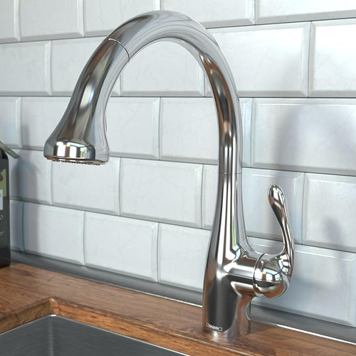Hansgrohe 04066000 Allegro E Gourmet High Arc Kitchen Faucet, 2-Spray Pull-Down, 1.75 GPM in Chrome Hansgrohe 04066000 Allegro E Gourmet High Arc Kitchen Faucet, 2-Spray Pull-Down, 1.75 GPM in Chrome