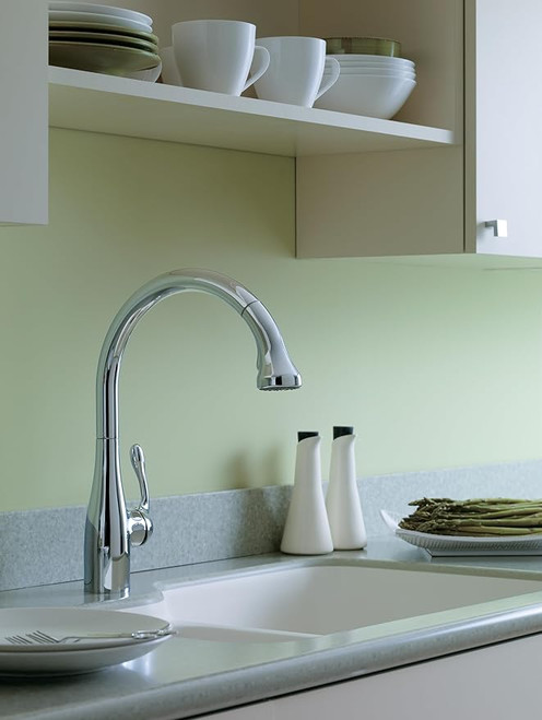 Hansgrohe 04066000 Allegro E Gourmet High Arc Kitchen Faucet, 2-Spray Pull-Down, 1.75 GPM in Chrome Hansgrohe 04066000 Allegro E Gourmet High Arc Kitchen Faucet, 2-Spray Pull-Down, 1.75 GPM in Chrome