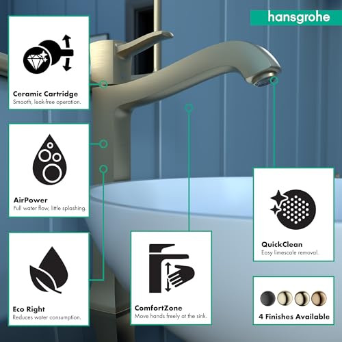 Hansgrohe 31303141 Metropol Classic Single-Hole Faucet 260 with Pop-Up Drain, 1.2 GPM in Brushed Bronze