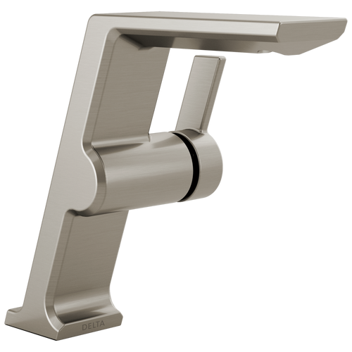 Delta Pivotal: Single Handle Mid-Height Vessel Bathroom Faucet Lumicoat Stainless