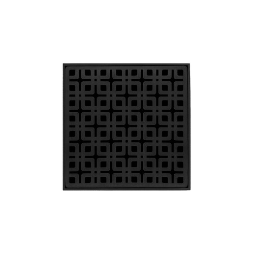 Infinity Drain 5" x 5" KD 5-3I BK Center Drain Kit: Matte Black