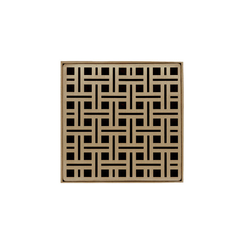 Infinity Drain 5" x 5" VD 5-3P SB Center Drain Kit: Satin Bronze