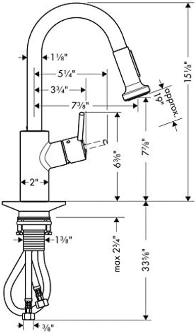 Hansgrohe 04286800 Talis S2 Prep Kitchen Faucet, 2-Spray Pull-Down, 1.75 GPM in Steel Optic Hansgrohe 04286800 Talis S2 Prep Kitchen Faucet, 2-Spray Pull-Down, 1.75 GPM in Steel Optic