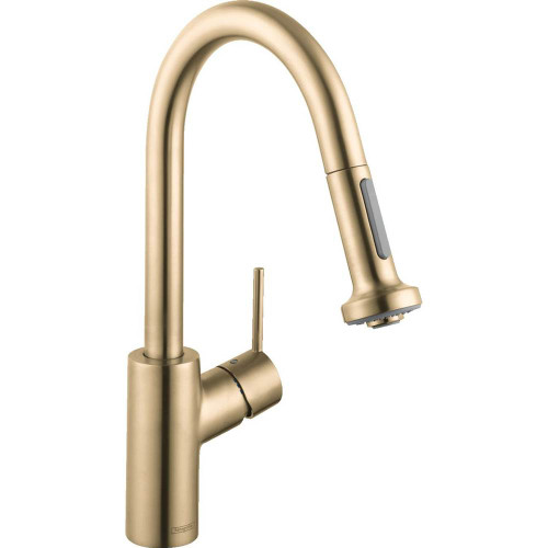 Hansgrohe 4286250 Talis S2 Prep Kitchen Faucet, 2-Spray Pull-Down, 1.75 GPM in Brushed Gold Optic