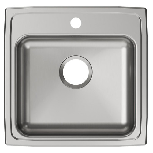 Elkay Lustertone Classic Stainless Steel 19-1/2" x 19" x 5", 1-Hole Single Bowl Drop-in ADA Sink