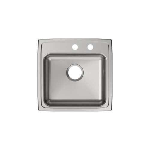 Elkay Lustertone Classic Stainless Steel 19-1/2" x 19" x 5", MR2-Hole Single Bowl Drop-in ADA Sink