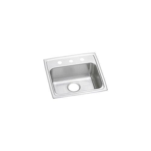 Elkay Lustertone Classic Stainless Steel 19-1/2" x 19" x 4", 2-Hole Single Bowl Drop-in ADA Sink