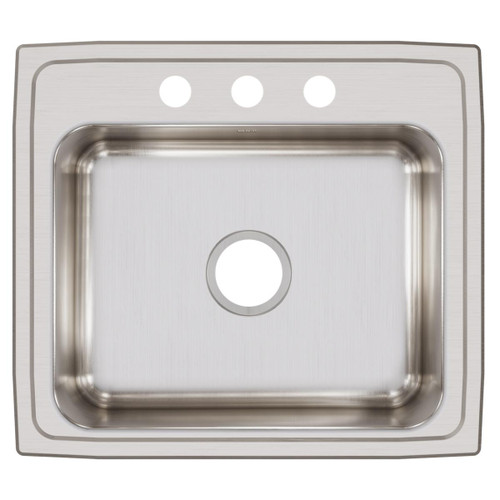 Elkay Lustertone Classic Stainless Steel 22" x 19-1/2" x 7-5/8", 3-Hole Single Bowl Drop-in Sink