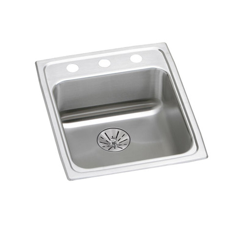Elkay Lustertone Classic Stainless Steel 17" x 20" x 6-1/2", 0-Hole Single Bowl Drop-in ADA Sink with Perfect Drain
