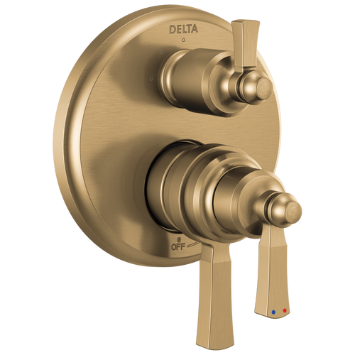 Delta Dorval T27856-CZ Traditional 2-Handle Monitor 17 Series Valve Trim with 3 Setting Diverter in Champagne Bronze Finish