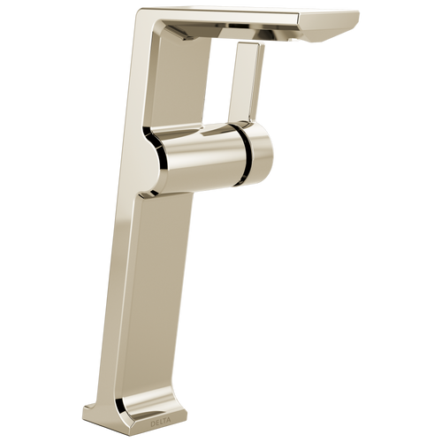 Delta Pivotal™: Single Handle Vessel Bathroom Faucet Lumicoat Polished Nickel