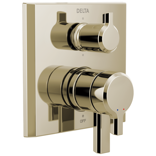 Delta Pivotal T27999-PN-PR 2-Handle Monitor 17 Series Valve Trim with 6-Setting Diverter in Lumicoat Polished Nickel Finish