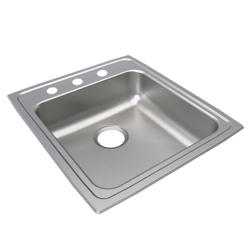 Elkay Lustertone Classic Stainless Steel 19-1/2" x 22" x 6-1/2" 3-Hole Single Bowl Drop-in ADA Sink