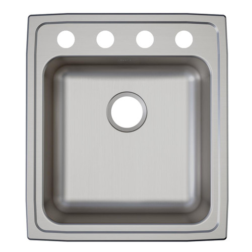 Elkay Lustertone Classic Stainless Steel 19-1/2" x 22" x 6-1/2", OS4-Hole Single Bowl Drop-in ADA Sink