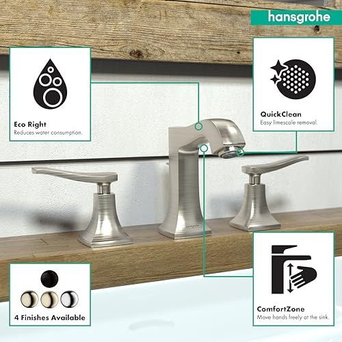 Hansgrohe 31073821 Metris C Widespread Faucet: Brushed Nickel