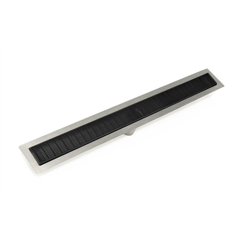 Infinity Drain 24" FFAS 6524 BK Linear Drain Kit: Matte Black