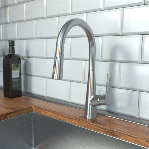 Hansgrohe 72813801 Talis S High Arc Kitchen Faucet, 2-Spray Pull-Down, 1.75 GPM in Steel Optic Hansgrohe 72813801 Talis S High Arc Kitchen Faucet, 2-Spray Pull-Down, 1.75 GPM in Steel Optic