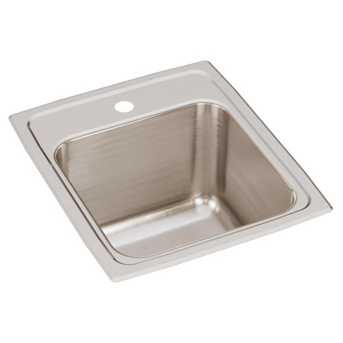 Elkay Lustertone Classic Stainless Steel 15" x 17-1/2" x 10" 1-Hole Single Bowl Drop-in Sink