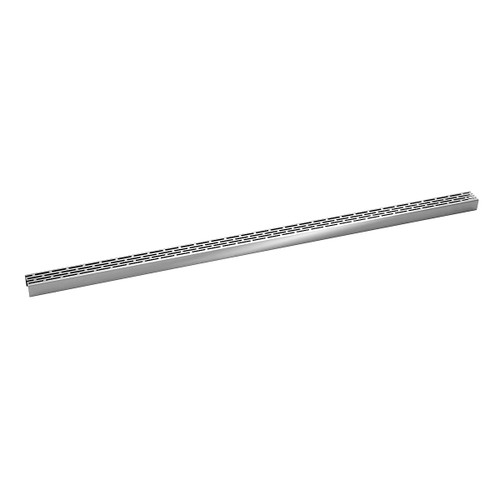 Infinity Drain KA 3896 PS 96" Perforated Offset Slot Pattern Grate in Polished Stainless