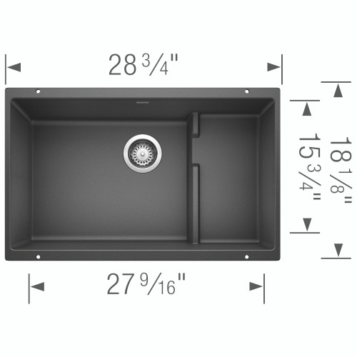 Blanco 519450 Precis Cascade Single - Anthracite Undermount Blanco 519450 Precis Cascade Single - Anthracite Undermount
