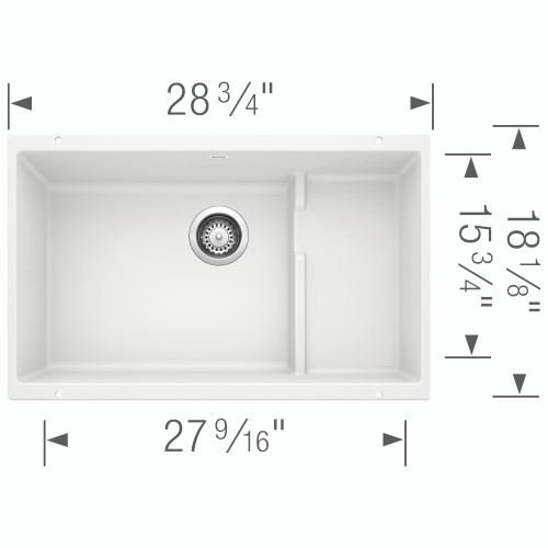 Blanco 519453 Precis Cascade Single - White Undermount Blanco 519453 Precis Cascade Single - White Undermount