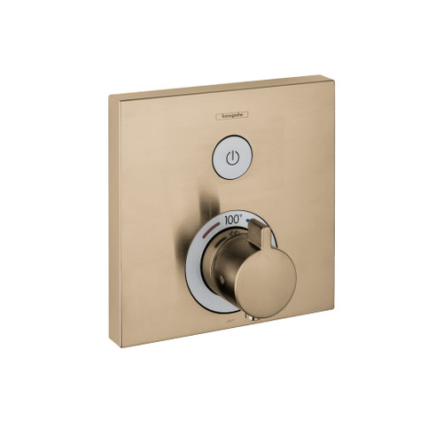 Hansgrohe 15762141 ShowerSelect Thermostatic Trim for 1 Function, Square in Brushed Bronze