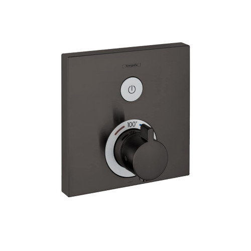 Hansgrohe 15762341 ShowerSelect Thermostatic Trim for 1 Function, Square in Brushed Black Chrome