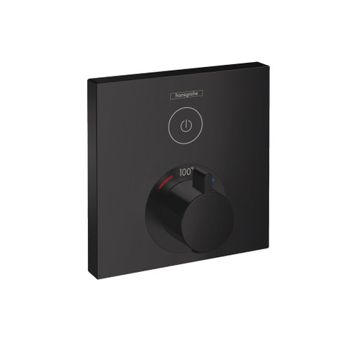 Hansgrohe 15762671 ShowerSelect Thermostatic Trim for 1 Function, Square in Matte Black