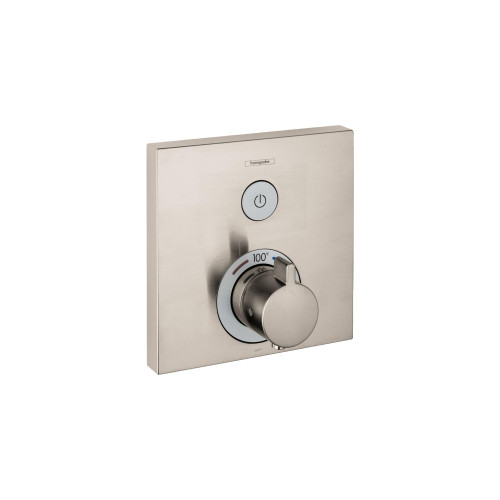 Hansgrohe 15762821 ShowerSelect Thermostatic Trim for 1 Function, Square in Brushed Nickel