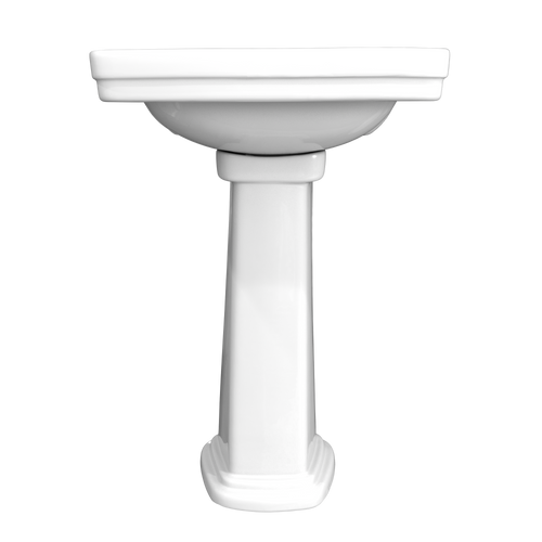 Toto Promenade Pedestal Rectangular 24" x 19-1/4" Bathroom Sink and Shroud for 8 Inch Center Faucets in Cotton White