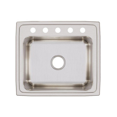 Elkay Lustertone Classic Stainless Steel 22" x 19-1/2" x 10-1/8" 5-Hole Single Bowl Drop-in Sink