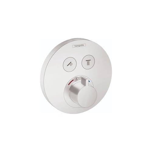 Hansgrohe 15743701 ShowerSelect S Thermostatic Trim for 2 Functions, Round in Matte White