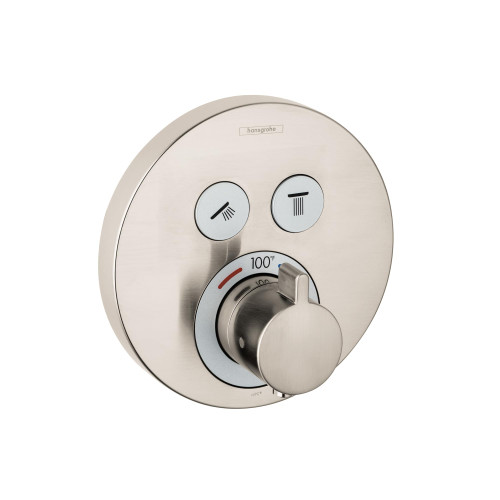Hansgrohe 15743821 ShowerSelect S Thermostatic Trim for 2 Functions, Round in Brushed Nickel