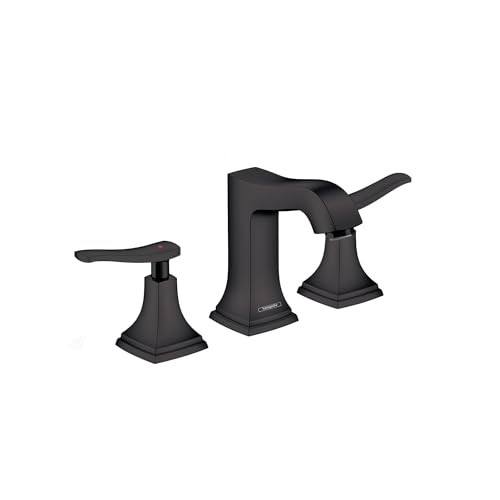 Hansgrohe 31330671 Metropol Classic Widespread Faucet 110 with Lever Handles and Pop-Up Drain, 1.2 GPM in Matte Black