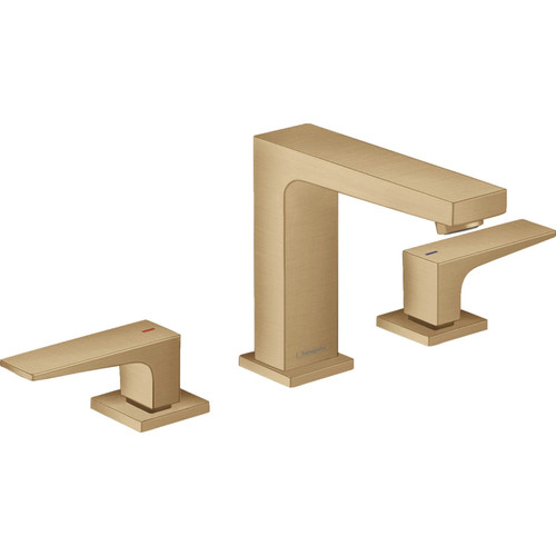 Hansgrohe 32516141 Metropol Widespread Faucet 110 with Lever Handles and Pop-Up Drain, 1.2 GPM in Brushed Bronze