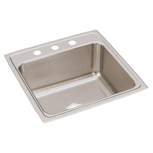 Elkay Lustertone Classic Stainless Steel 22" x 22" x 10-1/8" 3-Hole Single Bowl Drop-in Sink